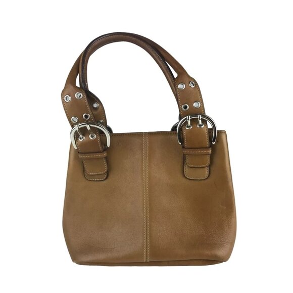Tignanello‎ Hobo Bag Purse Womens Brown Leather Double Handles Adjustable - Picture 1 of 6